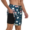 thumbnail image 2 of Balery Dental Bañador para hombre, shorts de playa de secado rápido con entrepierna y forro de compresión-3X-Large, 2 of 6