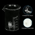 thumbnail image 3 of Vaso de precipitados de 25 ml, 4 unidades, vaso medidor de vidrio graduado de borosilicato, tazas de laboratorio, seguras para calor, transparentes con pico, etiqueta para líquidos., 3 of 6