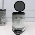 thumbnail image 3 of nu steel Laser Cut Galvanised Steel Step Garbage Trash Can & Toilet Brush Holder with Lid: 5 liter/1.32 gal for the Kitchen, Bathroom, Bedroom, Patio, RV STP-TBH-10-GL, 3 of 7