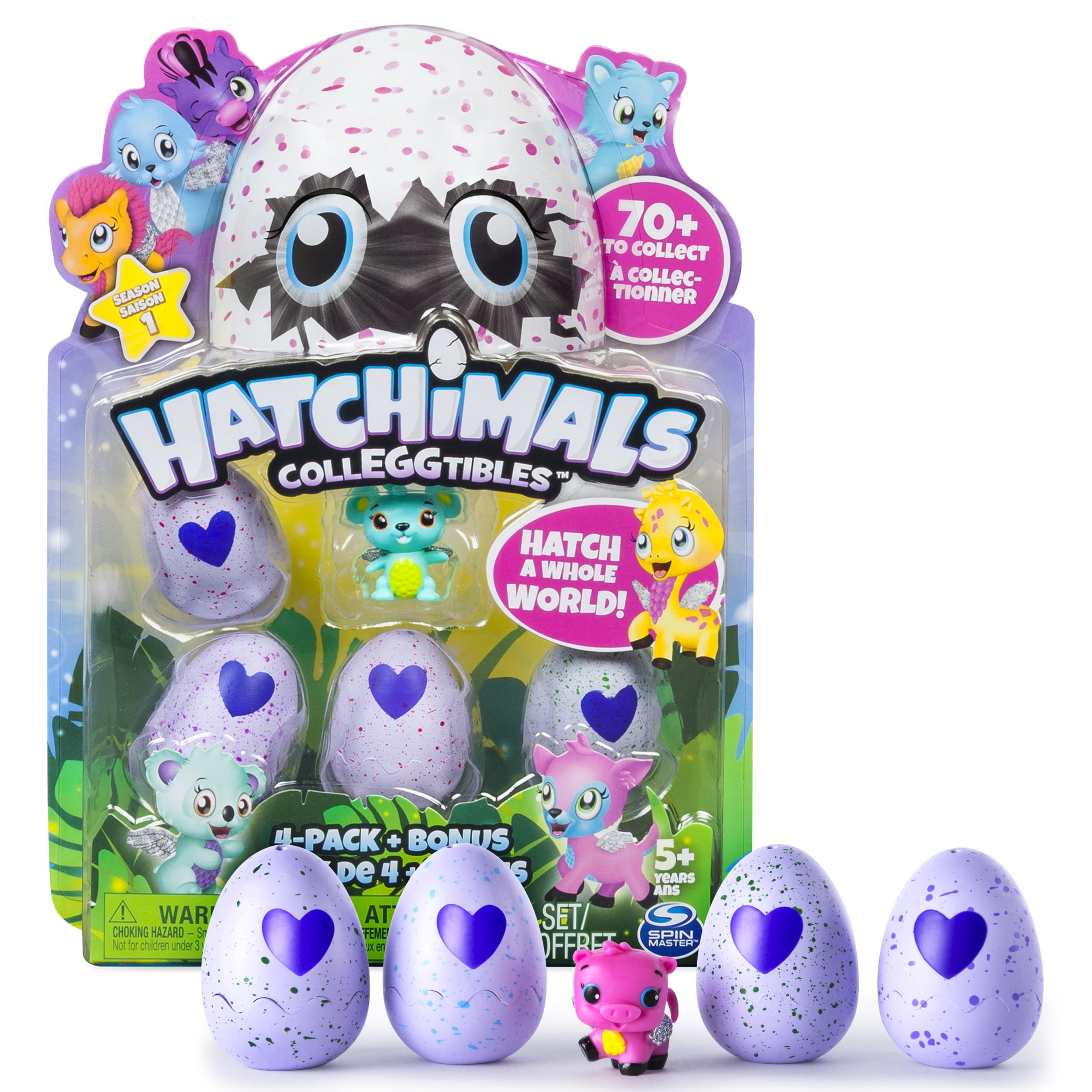 CollEGGtibles 4-Pack Styles & Colors May Vary by Spin... Bonus Hatchimals 
