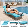 thumbnail image 2 of Danrelax Ensemble de 3 Chaises Longues Inclinables, Dossier Moderne Réglable et Table d'Appoint, Bleu, 2 of 7