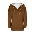 thumbnail image 7 of UTSJKR Oversized Hoodies for Women V Neck Half Zip Womens Sweatshirts Fall Pullover 2026 Winter Outfits Fashion Y2k Clothes Brown M, 7 of 7