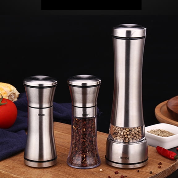 Travelwant Premium Salt and Pepper Shakers with Adjustable Pour Holes - Elegant Stainless Steel Salt and Pepper Dispenser - Perfect for Himalayan, Kosher and Sea Salts - Spices