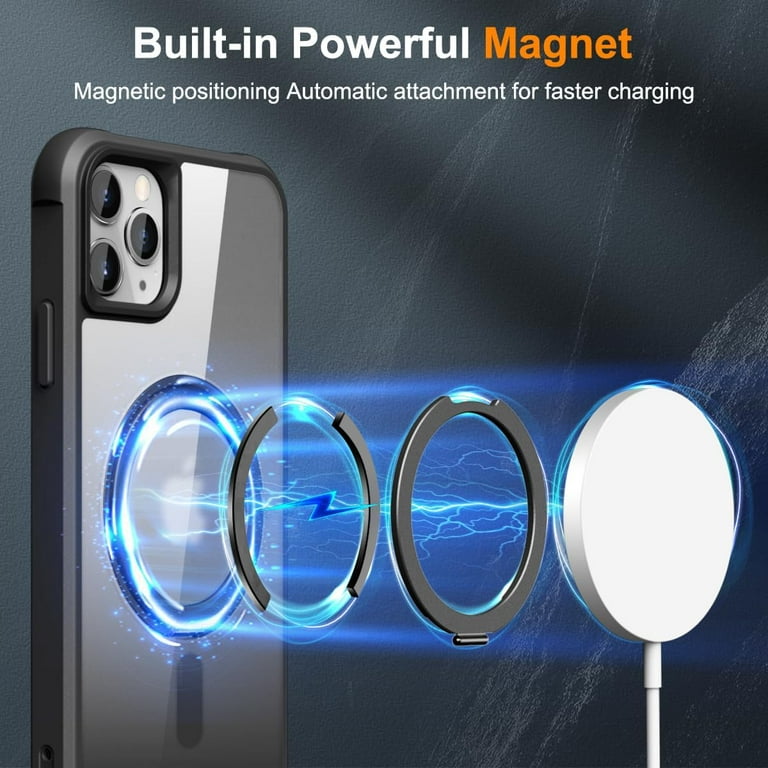 360° Magnetic Swivel Ring for iPhone 15 pro max case, Built-in Metal Stand  and Ring Holder, Magsafe Compatible, Military Grade Protection, Shock and  Vibration Resistant - Wine Red