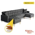 thumbnail image 2 of Sala Modular Doble Chaise Makora Travis con Memory Foam Color Oxford Lino Respaldo Reclinable de 3 Posiciones, 2 of 7