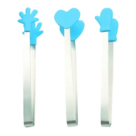 

3Pcs Convenient Stainless Steel Sugar Tongs Kids Kitchen Clips Tongs Gadgets