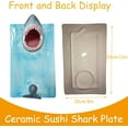 thumbnail image 4 of Shark Sushi Plate : Fun and Cute Sushi Shark Plate,Shark Plate for Holding Sushi,Mustard, Ketchup,Salad, Sashimi,Ceramic Sushi Mat for Home and Restaurant Use,Creative Gift for Friends, 4 of 7