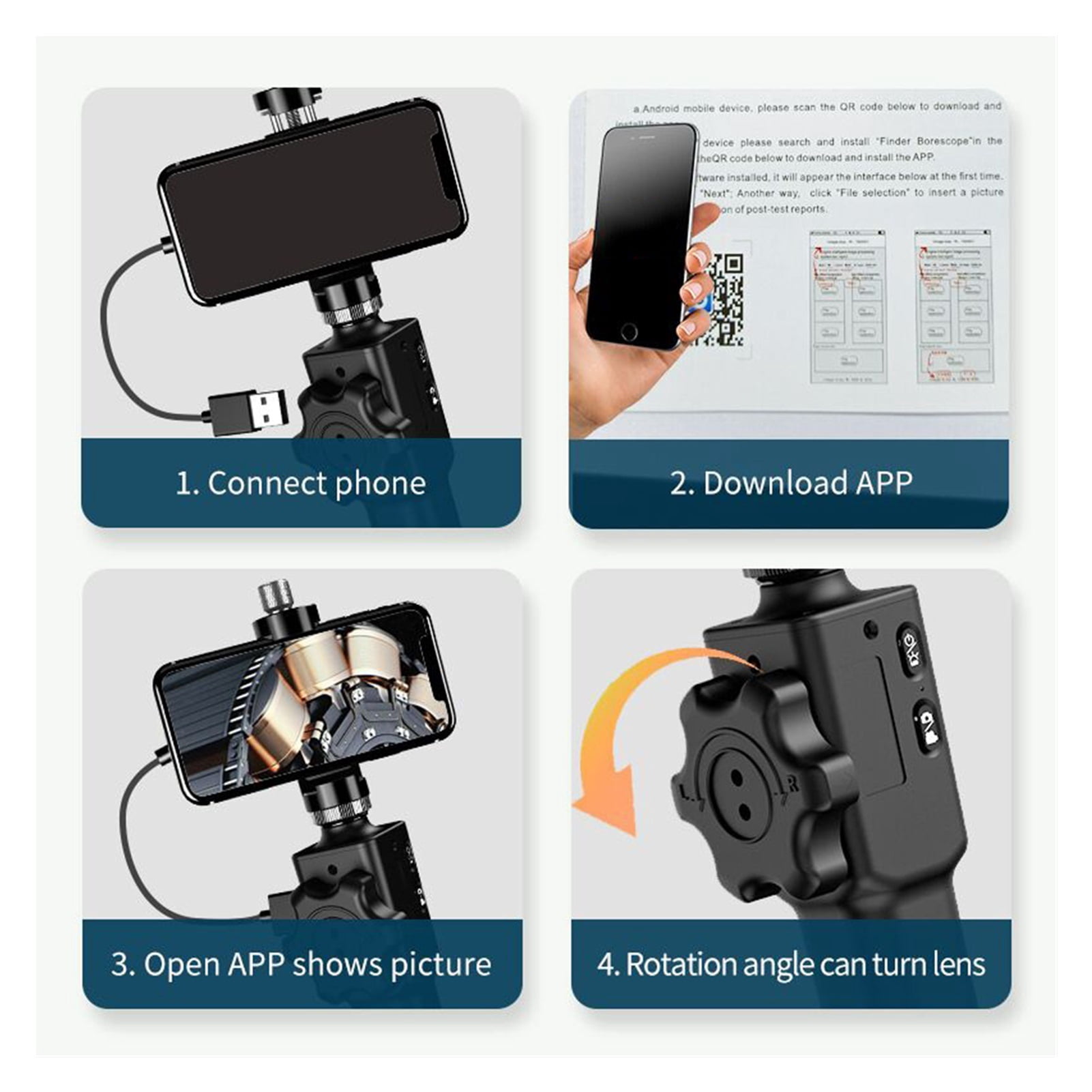 5.5MM/8.5MM Articulating Endoscope Visual Automotive Inspection Camera With 2-Ways &180 Degree Articulates Probe , User-Friendly Borescopes