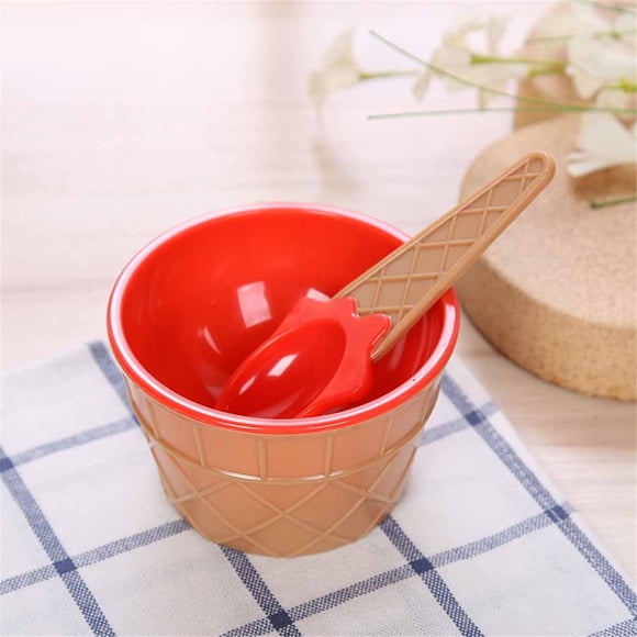 Lovely Ice Cream Bowl Spoon Set, Dessert Bowl DIY Ice Cream Tools For Festive Party Kids Gift