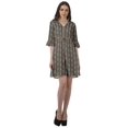 thumbnail image 2 of Moomaya Women Printed Drawstring Mini Dress V Neck Ruffle Sleeves Summer Dress, 2 of 4