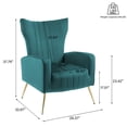 thumbnail image 2 of UIXE Modern Accent Chair for Living Room Velvet Sherpa Armchair,Blue Comfy Arm Sofa Chair, 2 of 7