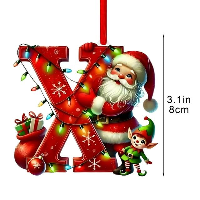 Decoraciones de Árbol de Navidad 26 Letra Colgante Regalo Decorativo Familia Colgantes de Fiesta de Navidad