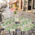 thumbnail image 4 of St. Patrick's Day Fitted Tablecloth with Elastic Edged, Round Table Cloth for Dining Table, Lucky Shamrocks Harp Beer Horseshoes Envelope Waterproof Oil Proof Table Cover for Indoor Outdoor 36"-44", 4 of 8