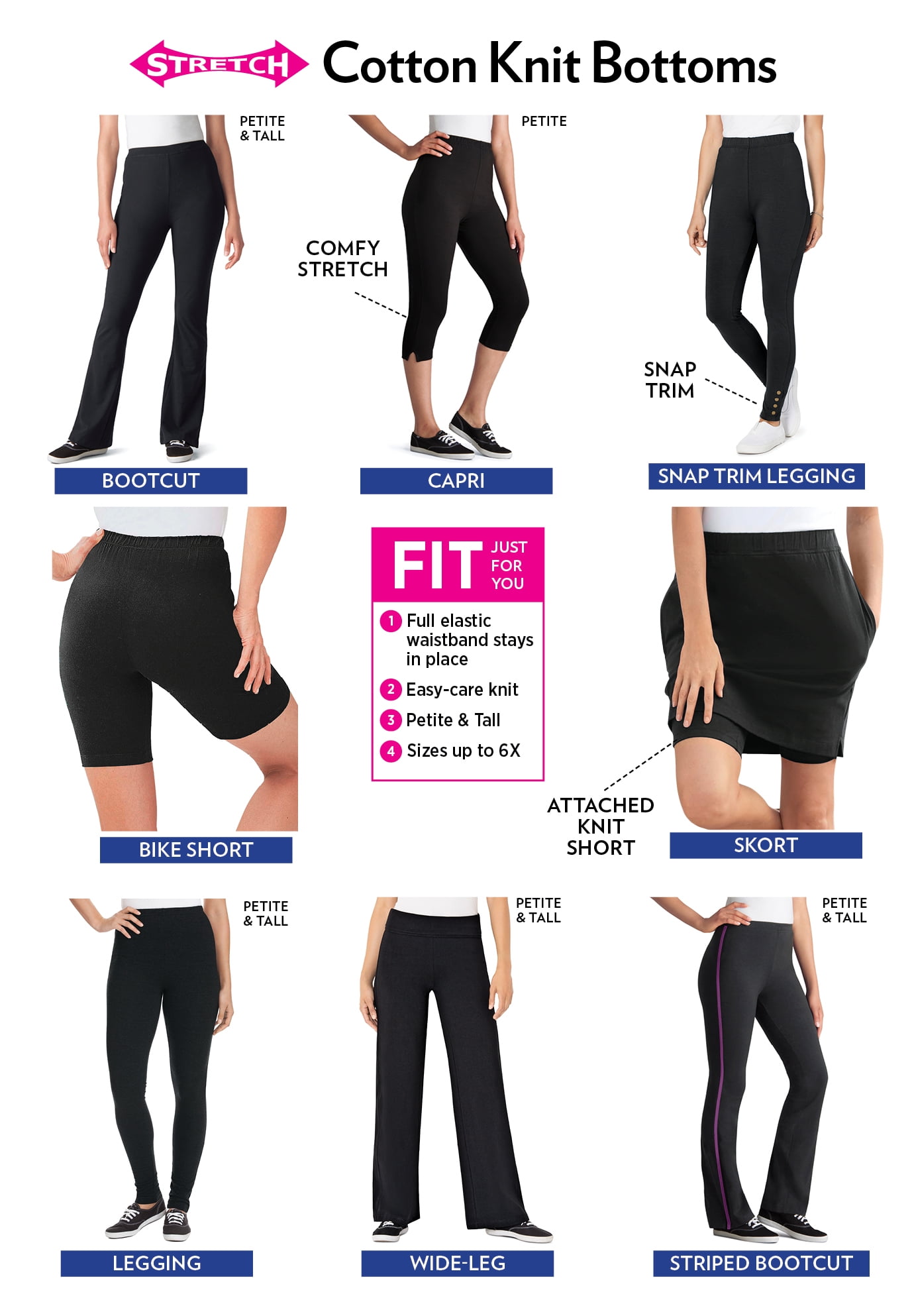 Plus Size Stretch-Cotton Knit Pull-On Leggings - image 4