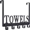 thumbnail image 5 of Over The Door Towel Rack Metal Bath Towel Holder Mountdog Door Hanging Towels Bathrobe Robe Towel Hooks for Bathrooms Black, 5 of 10