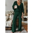 thumbnail image 2 of Pink Queen Women's 2 Piece Outfits Casual V Neck Knit Wide Leg Sweater Lounge Set Sweatsuit, 2 of 4