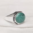 thumbnail image 3 of Tibetan Turquoise Ring, Silver Jewelry, 925 Silver Ring, Father's Day, AAA Natural Turquoise, December Birthstone Ring, Heavy Mens Ring, Spiritual Healing Gemstone, Christmas, Signet Mens Ring, 3 of 6