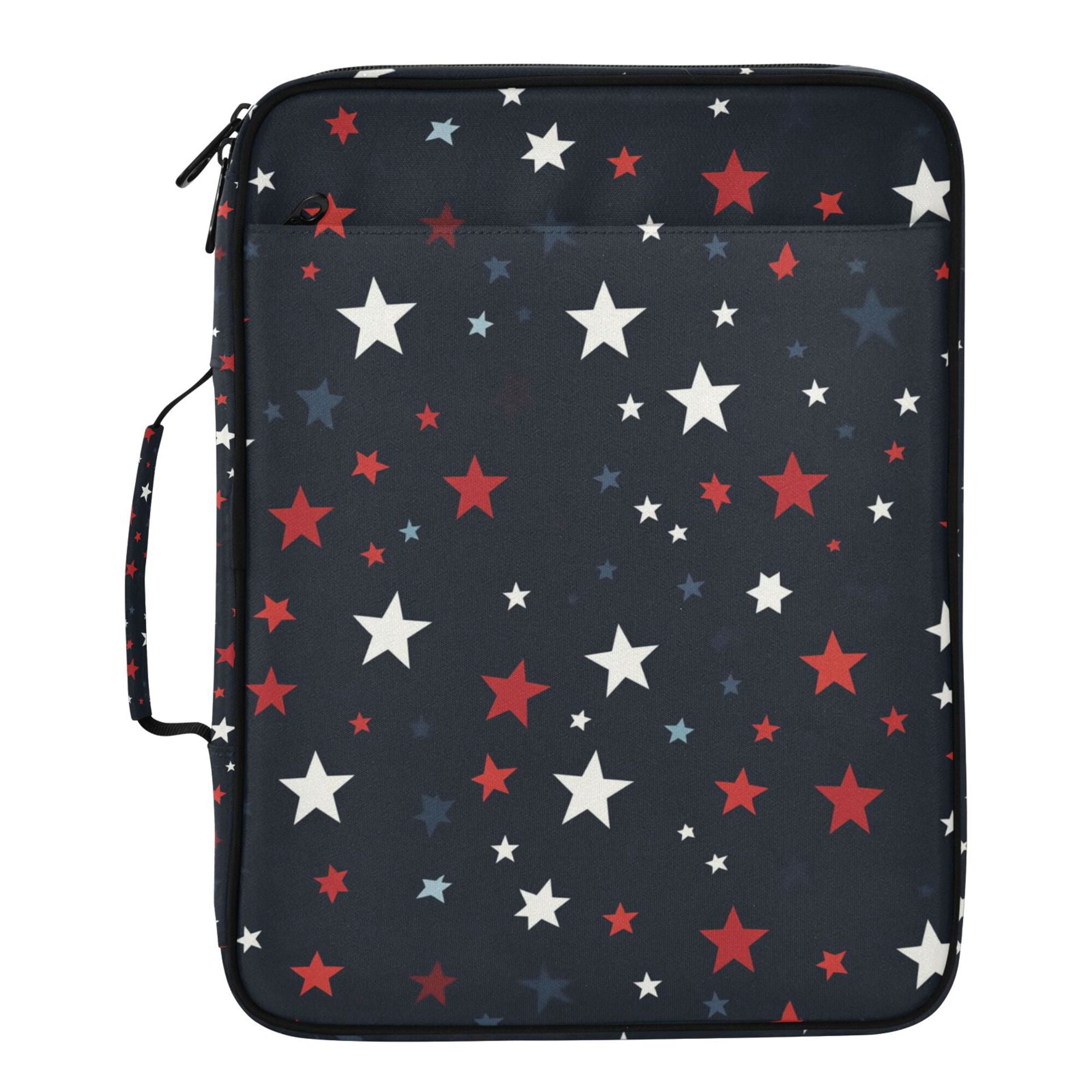 FORMRS Accordion File Folder A4 Size 7-Pocket Expanding Document Organizer Bag with 3 Ring Binder, Blue Stars Pattern