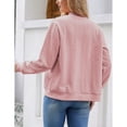 thumbnail image 5 of Women's Zip Up Cardigan Sweater Cable Outerwear Long Sleeve Casual Jacket Collar Outfits Trendy Sweatshirt Coat, Light Pink, XL, 5 of 9