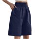 thumbnail image 2 of Karight Bermuda Shorts For Women Knee Length Wide Leg Summer Casual Long Linen Shorts Baggy High Waisted Short With Pockets, 2 of 9