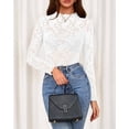 thumbnail image 6 of FreshPretty Mesh Long Sleeve Tops for Women Lace Sexy Sheer Tight See Through Crew Neck Spring Fall Party Club Outfits, 6 of 6