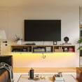thumbnail image 4 of FloatiCasa 70" Floating TV Stand Wall-Mounted TV Shelf with 2 Doors Natural-color Floating TV Cabinet for TVs up to 75" Modern Entertainment Center, 4 of 14