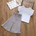 thumbnail image 5 of Paguaki Toddler Girls Outfits Kids Sets Summer Sunflower T-Shirt Top And Chiffon Ruched Loose Pants Children Girls' Clothing, 5 of 7