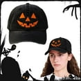 thumbnail image 3 of Unisex Autumn Halloween Pumpkin Face Baseball Hat,Jack-o lantern Pumpkin M8, 3 of 7