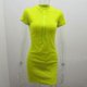 thumbnail image 2 of Vestido corto de verano para mujer con cremallera frontal acanalada, cuello alto, control de abdomen y tejido elástico., 2 of 5