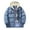Blue, variant on hoksml Women's Insulated Down Jacket Contrast Hooded Drawstring Winter Warm Puffer Coat with Pockets M-5XL