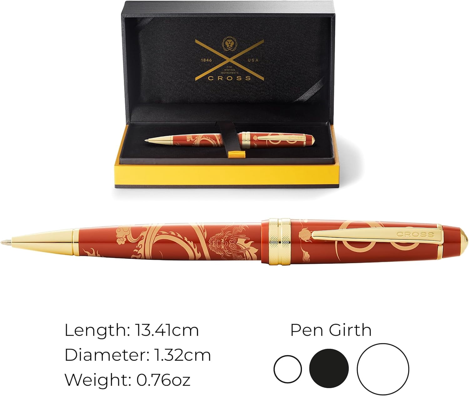 Cross Bailey Light Year of the Dragon Cross Bailey Light™ Polished Amber Resin and Gold Tone Fountain Pen