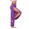 thumbnail image 2 of High Slit Harem Pants Women Hippie Harem Pants Trousers Purple S, 2 of 6