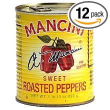 Mancini Roasted Peppers - 12 PACKS : Mancini Roasted Red Pepper Strips - 28 oz. can.
