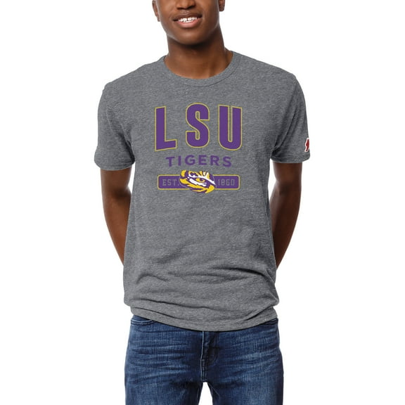 Men's League Collegiate Wear Heather Gray LSU Tigers Victory Falls Tri-Blend T-Shirt