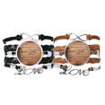 thumbnail image 1 of Pulsera de Cuerda de Cuero Unbranded Pareja de Rayas Irregulares, 1 of 3