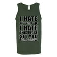 thumbnail image 2 of Wild Bobby I Hate You I Hate This Place See You Tomorrow Gym/Workout Men Graphic Tank Top, Forest Green, 3X-Large, 2 of 5