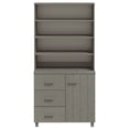 thumbnail image 3 of vidaXL Highboard HAMAR Solid Wood Pine Light Grey, 3 of 5