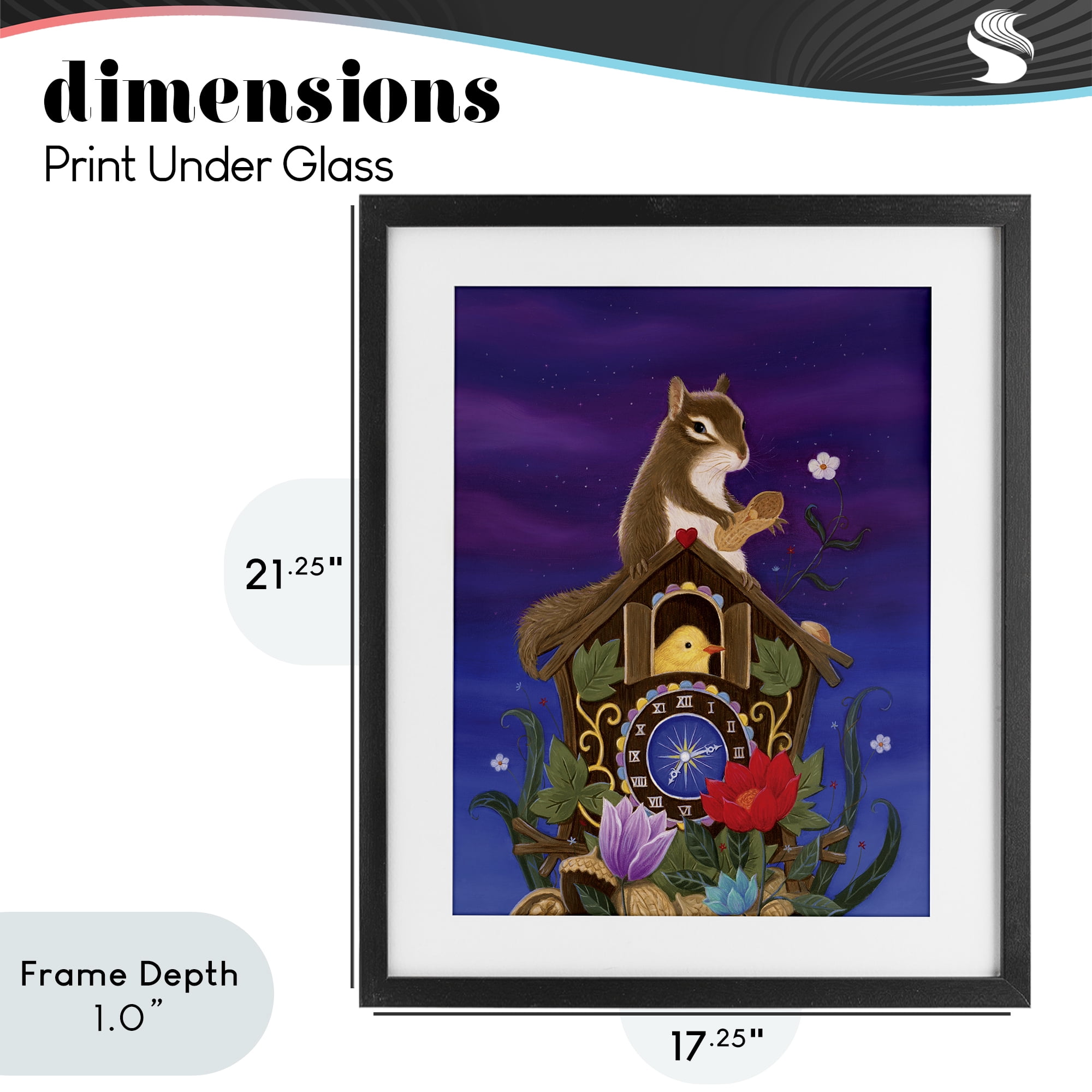 Stupell Industries Nighttime Snack Squirrel Black Framed Print Under Glass, design by Gina Matarazzo