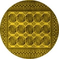 thumbnail image 1 of Ahgly Company Machine Washable Indoor Round Southwestern Yellow Country Area Rugs, 3' Round, 1 of 4