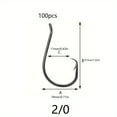 thumbnail image 4 of 30/50/100/170pcs 1 #   –10/0 Circle Hooks, Fishing Accessories for Freshwater Saltwater Fishing, 4 of 11