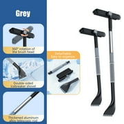 VBXOAE 3-in-1 Snow Brush and Ice Scraper for Car Windshield,Extendable Snow Removal Tool with 360° Pivoting,Long Handle for Car,SUV,and Trucks,Black