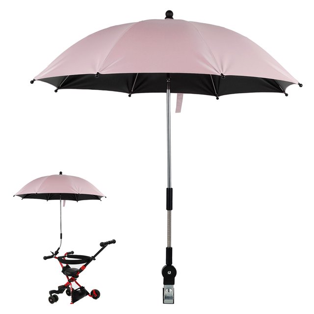 Muyoka Sombrilla para cochecito Fácil de abrir Resistente al viento Protección UV Seguridad Cochecito de bebé Paraguas Accesorio ajustable giratorio Parasol de pliegue compacto Paraguas Cubiertas para Muyoka Hogar