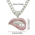 thumbnail image 4 of Pink Lips  Teeth Necklace, 4 of 5