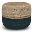 thumbnail image 3 of Lydia Pouf Rond Contemporain en Jute Tressé Naturel Bleu Sarcelle, 3 of 8