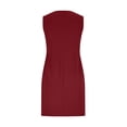 thumbnail image 6 of BRGZLK Womens Solid Color V Neck Sleeveless Split Style Business Ruched Work Pencil Dress 2026 Trendy Clothes Outfits, 6 of 6
