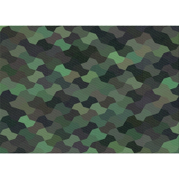 Ahgly Company Machine Washable Indoor Rectangle Transitional Gunmetal Green Area Rugs, 5' x 7'