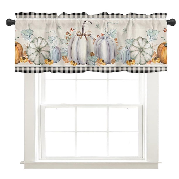 Ruifaya Cortina de ventana con hojas de arce para cocina de otoño y otoño, Acción de Gracias, Sho@ Leaf