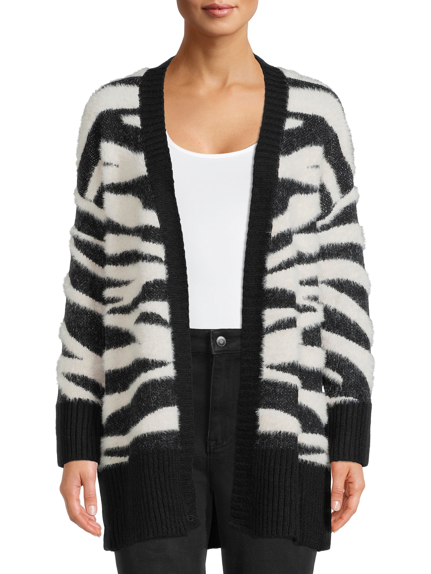 Zero Cardigan black-white allover print casual look Fashion Knitwear Knitted Jackets 