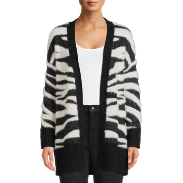 Time and Tru Women's Open Front Leopard Cardigan Sweater - Walmart.com