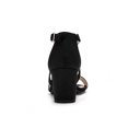 thumbnail image 3 of Women's Open Toe Cross Strap Mid Block Heel Sandals Black 7, 3 of 7